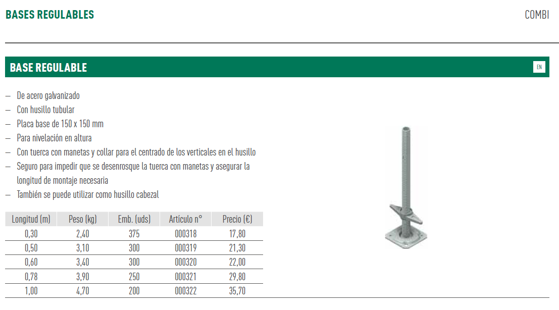 SF PLACA BASE 0,60 M